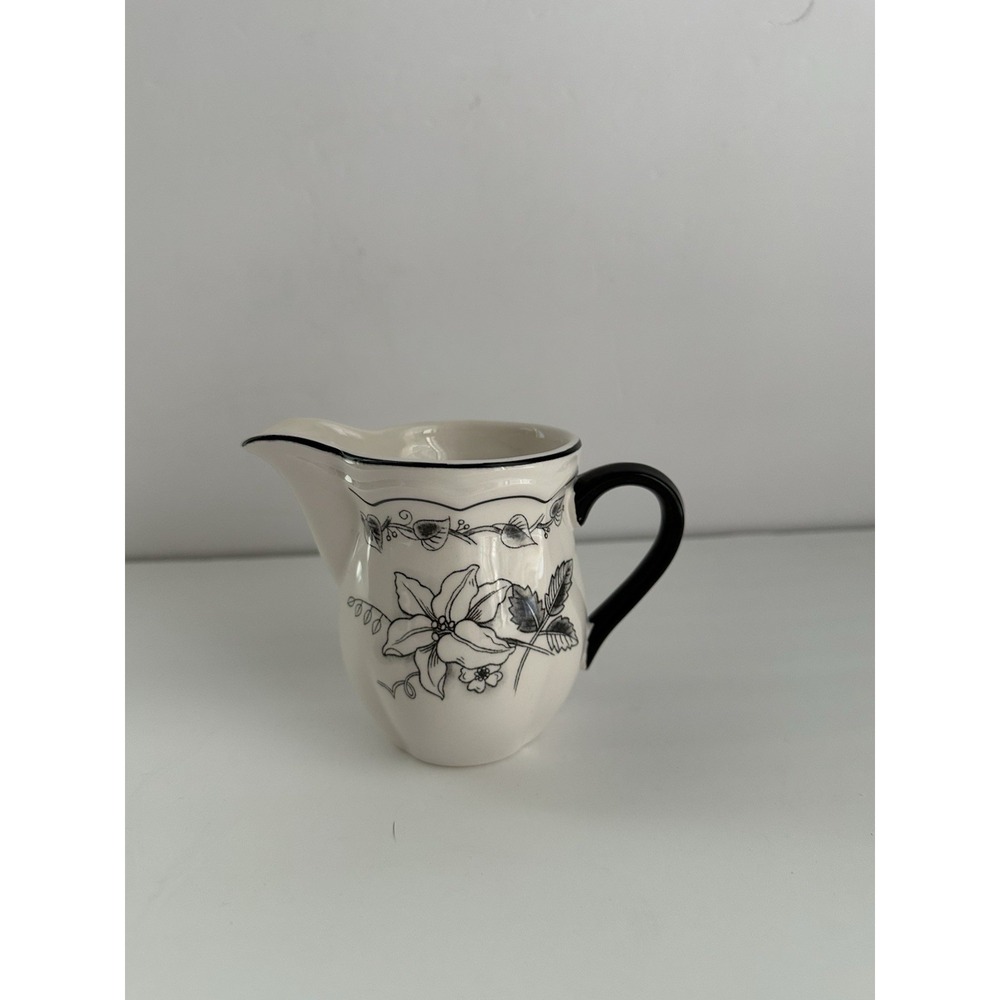 Studio Nova Mystic Meadow SH512 Creamer Black White Floral Cream Pitcher